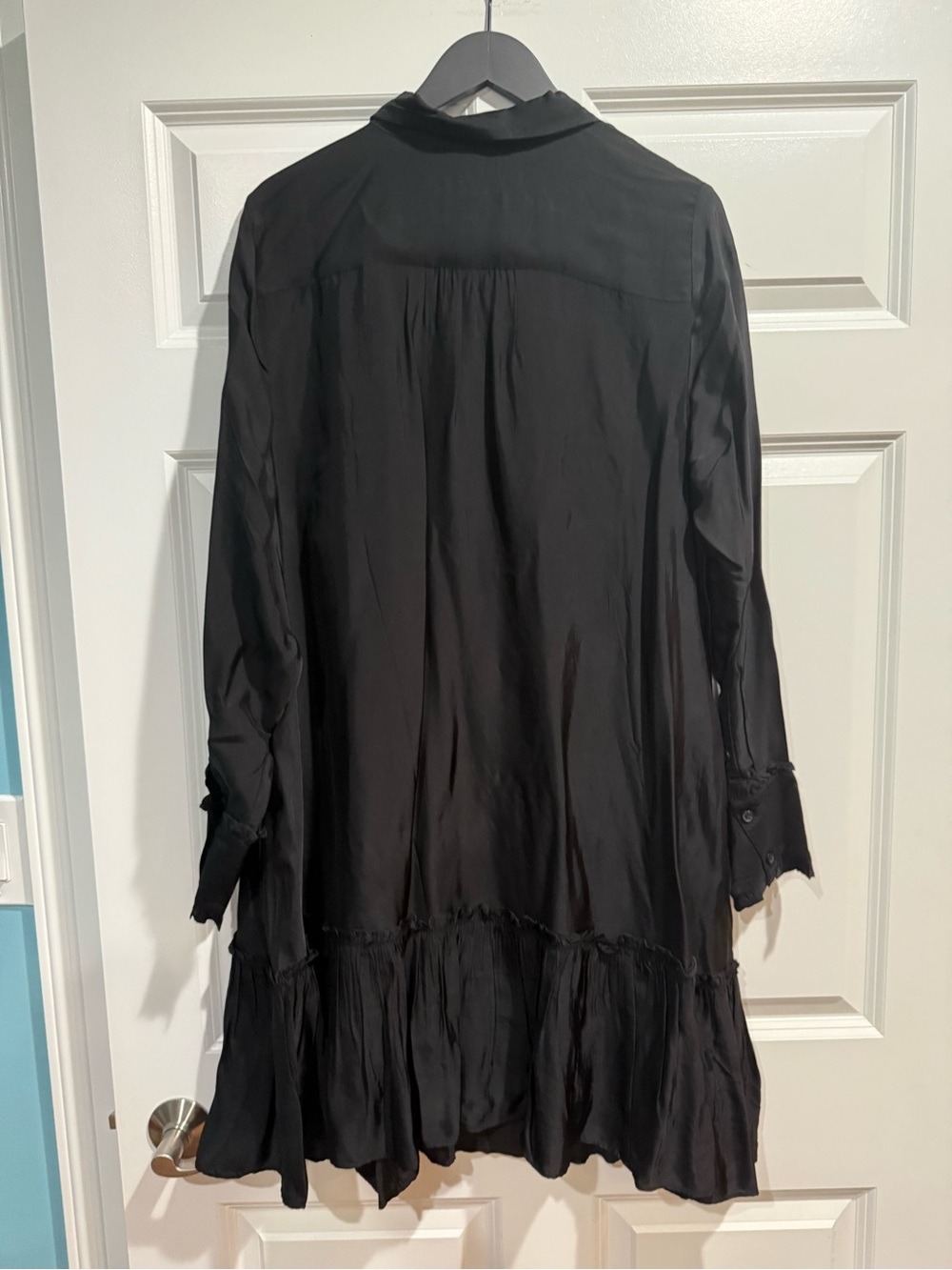 J.Crew Amelia Popover Shirt-dress in Drapey Viscose Twill Black NWT Size XL - Picture 5 of 8